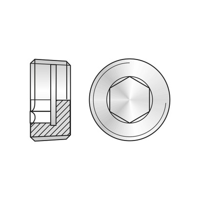 Dop filetat 1/8 inch, DIN...