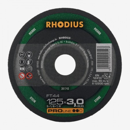 Disc pentru debitare piatra FT44 cu umar , RHODIUS