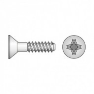 Surub cu cap tesit pentru termoplaste, inox A2, Rocast