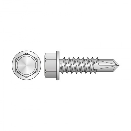 Surub autoforant cu cap hex redus 8mm DIN 7504, otel, zincat, Rocast