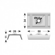 Saiba de coama cu garnitura din polietilena expandata  marimea 20, Ø6.5 x 36 x 50 x30 x16, Rocast
