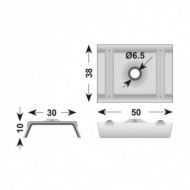 Saiba de coama cu garnitura din polietilena expandata  marimea 30, Ø6.5 x 38 x 50 x30 x10, Rocast