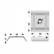 Saiba de coama cu garnitura din polietilena expandata  marimea 40, Ø6.5 x 58 x 50 x 40 x 13, Rocast
