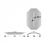 Saiba de coama octogonala curbata cu garnitura din polietilena expandata,  Ø6.5 x 75 x 50, Rocast