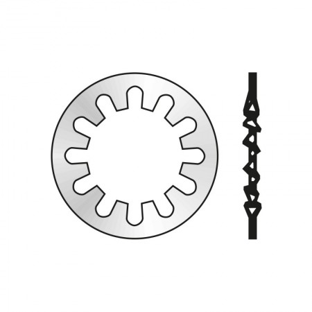 Saiba elastica cu Dinti interiori forma  I  DIN 6797, otel, zincat, Rocast