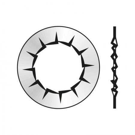 Saiba elastica cu crestaturi interioare forma I DIN 6798, otel, zincat, Rocast