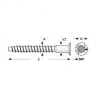 Holz-surub de cuplare cu cap tesit, locas hexagonal, otel, zincat, Rocast