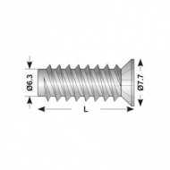 Euro-surub cap ingropat ø7.7 mm, locas Z, filet dublu, otel, zincat, Rocast