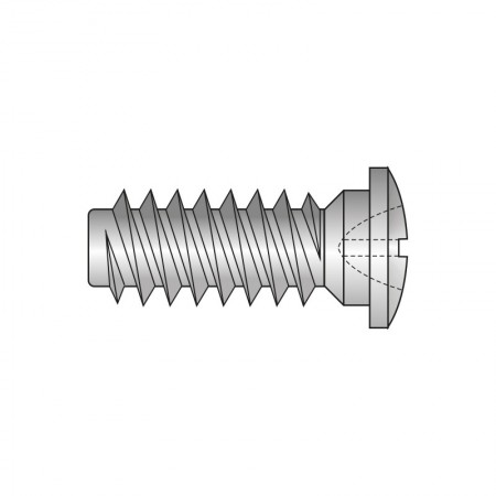 Euro-surub cap bombat  Ø 9 mm, lungime 15 mm, locas Z, filet dublu, otel, nichelat, Rocast