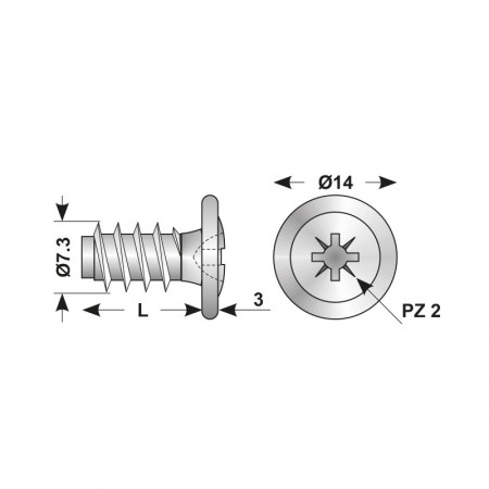 Suruburi de fixare cu euro-filet ø7,3 mm, otel, zincat, Rocast