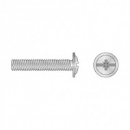Surub M4 cu cap bombat, locas cruciform combi z, otel, nichelat, Rocast