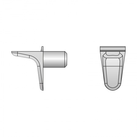 Mini-suport de raft cu un stift Ø5 mm, zamac, nichelat, Rocast