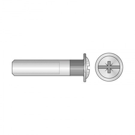 Piulita conector  cap bombat cu saiba, otel, zincat, Rocast