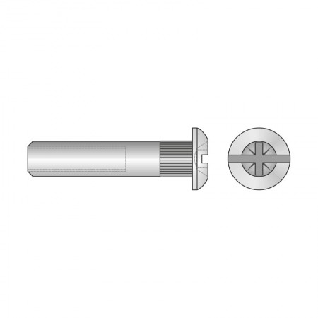 Piulita conector cu cap bombat, otel, zincat - M6x30, Rocast