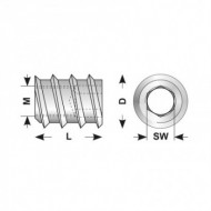 Piulita de insertie cu soclu hexagonal, otel, Rocast
