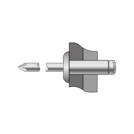 Pop-nit cap bombat, Aluminiu - Inox, Bralo