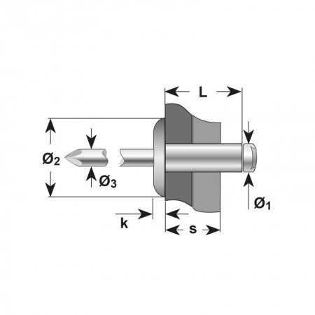 Pop-nit cap lat, Aluminiu - Inox, Bralo