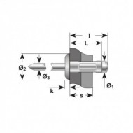 Pop-nit multigrip cap bombat, Aluminiu - Inox, Bralo