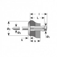 Pop-nit multigrip cap lat, Aluminiu - Inox, Bralo