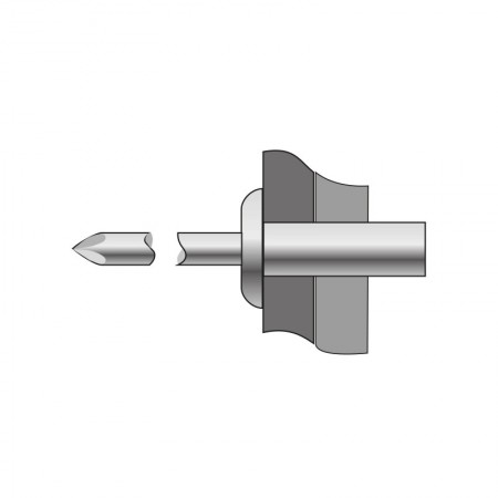 Pop-nit etans cap bombat, Aluminiu - Inox, Bralo