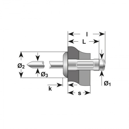 Pop-nit multigrip cap bombat, Aluminiu - Otel, Bralo