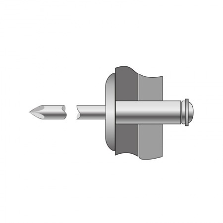 Pop-nit "Peeled" cap lat, Aluminiu - Otel, Bralo