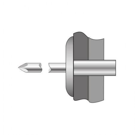 Pop-nit etans cap lat, Aluminiu - Otel, mandrina din otel lubrifiat, Bralo