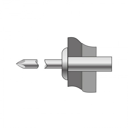 Pop-nit etans, cap bombat, Aluminiu - Aluminiu, Bralo