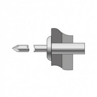 Pop-nit etans, cap bombat, Aluminiu - Aluminiu, Bralo