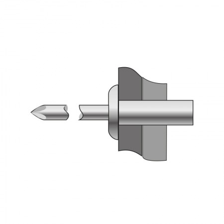 Pop-nit etanse cap bombat, Otel - Otel, mandrina din otel zincat A1 K, Bralo