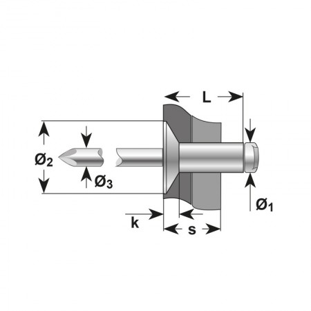 Pop-nit cap tesit 120, Inox A2 - Inox A2, Bralo