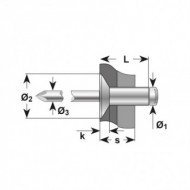 Pop-nit cap tesit 120, Inox A2 - Inox A2, Bralo