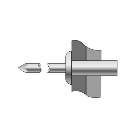 Pop-nit etanse cap bombat, corp din Inox A2, mandrina din Inox A2, Bralo
