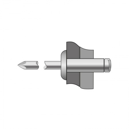 Pop-nit cap bombat, corp din cupru, mandrina din bronz, Bralo