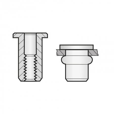 Piulita-nit standard, aluminiu aliat, Bralo