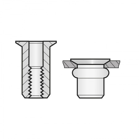 Piulita-nit cap tesit, din aluminiu aliat, Bralo