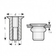 Piulita-nit cap tesit, Aluminiu, Bralo