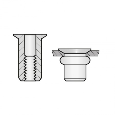 Piulita-nit standard cap tesit, otel zincat A3K, Bralo