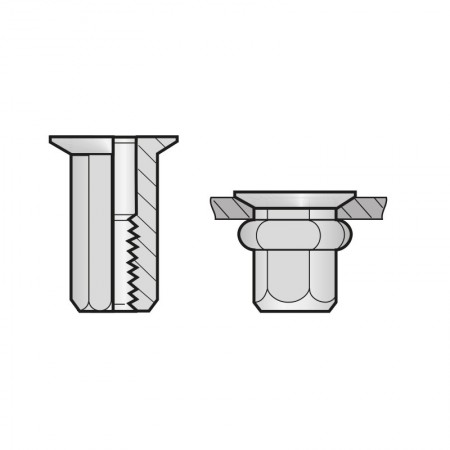 Piulita-nit hexagonale cap tesit, otel zincat A3K, Bralo