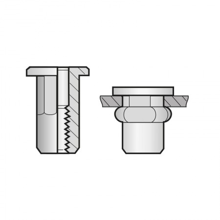 Piulita-nit semihexagonale cap lat, otel zincat A3K, Bralo