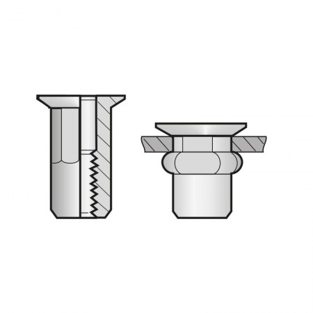 Piulita-nit semihexagonale cap tesit, otel zincat A3K, Bralo