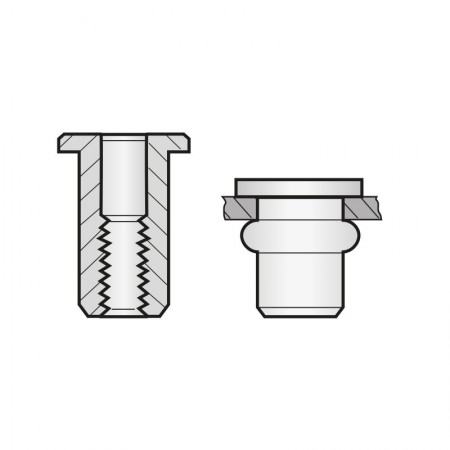 Piulita-nit etanse cap lat, otel zincat A3K, Bralo