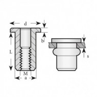 Piulita-nit cap lat, inox, Bralo