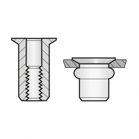 Piulita-nit cap tesit, inox A2 (AISI 304), Bralo
