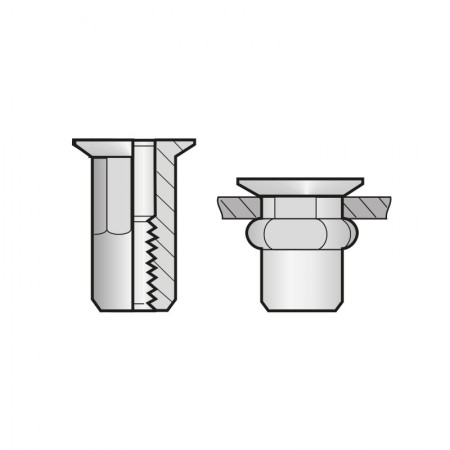 Piulita-nit semihexagonale cap tesit, inox A2 (AISI 304), Bralo