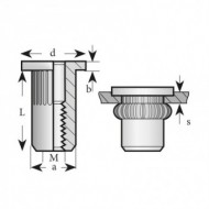 Piulita-nit ingropate cap lat, inox, Bralo