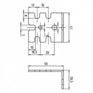 Coltar metalic universal (Euro-coltar), zincat 50x26.5 Z, Rocast