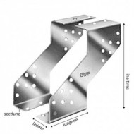 Piesa de imbinare pentru grinda articulata B, fixare cui ancora Ø4 / șurub Ø5 mm, perforatii Ø5 mm, Rocast