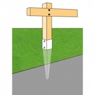 Picioare de stalp pentru batere, fixare Ø4 x 40 / bolț, perforatii Ø11 mm, Rocast