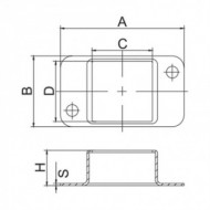 Suport teava rectangulara, zincat, Rocast